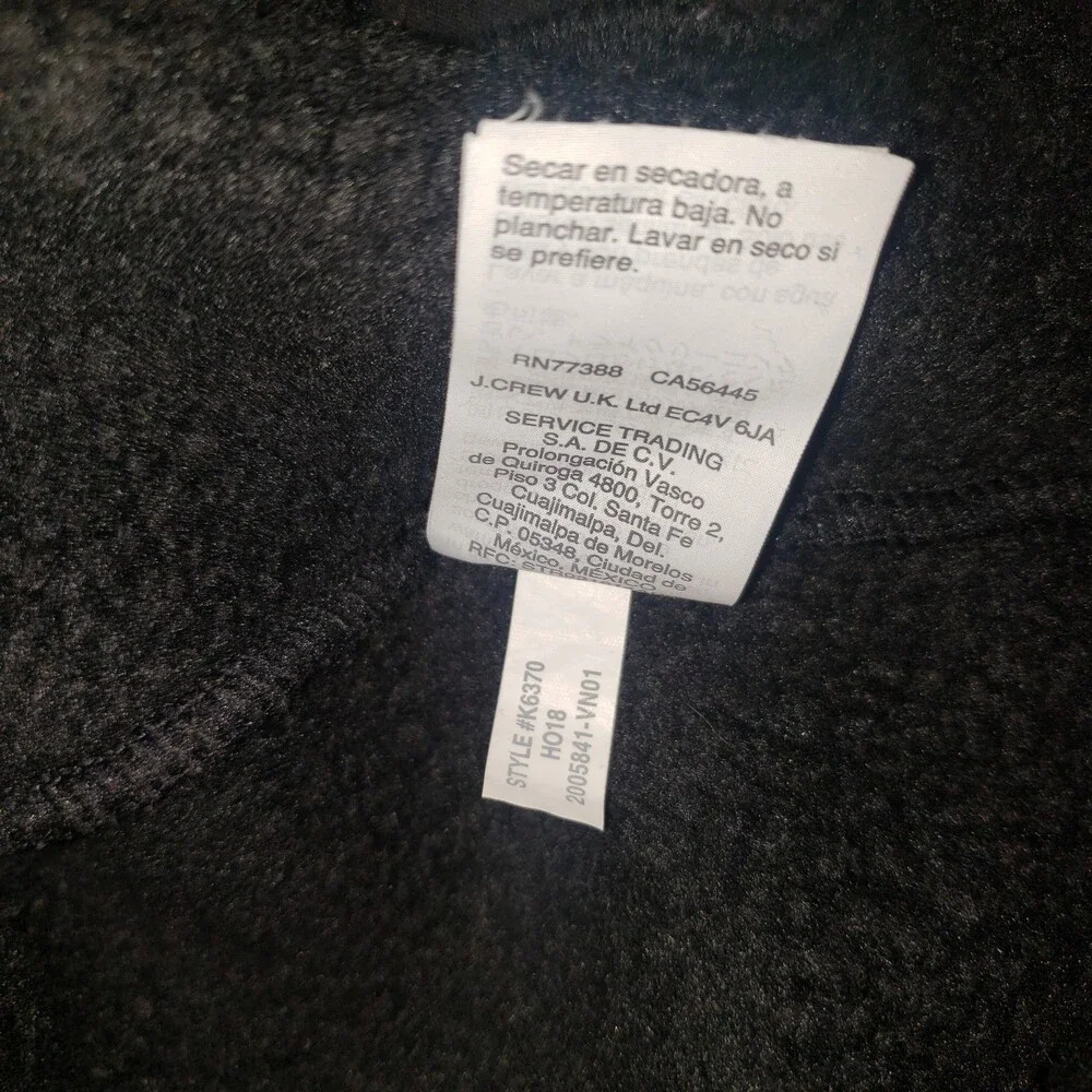 J. CREW 1/4 Zip Black Sherpa Sweater Jacket Size Large